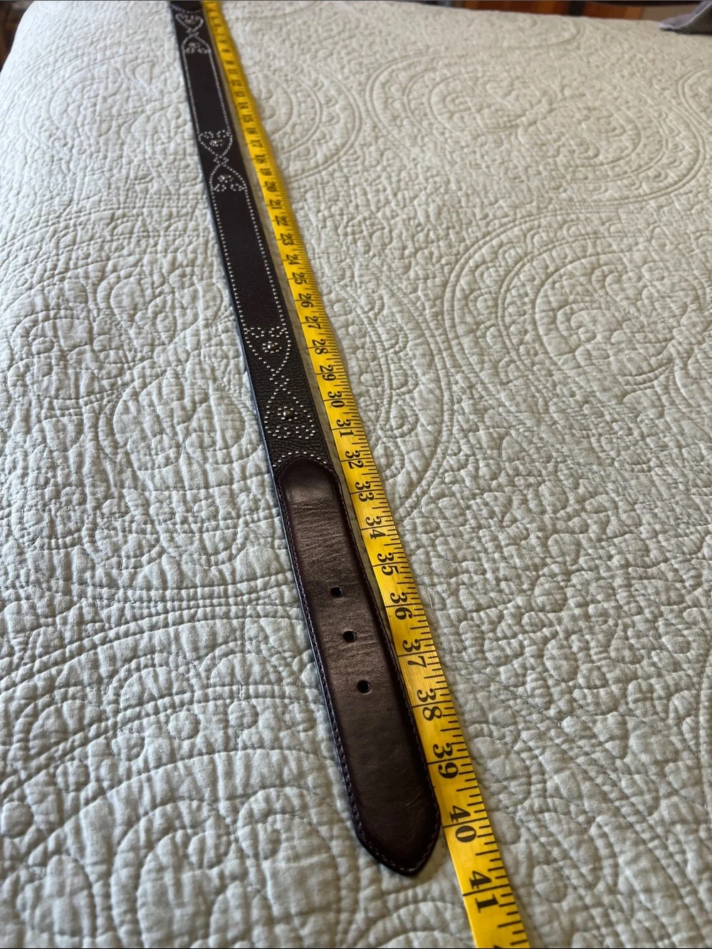 Brighton Dark Brown Leather Belt with Decorative Silver Buckle